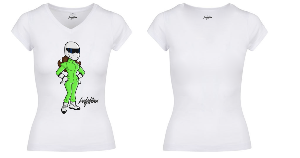 Ladydriven "Racer Lady" T-Shirt Weiss